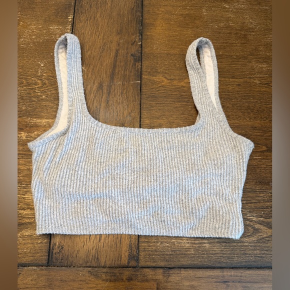 Abercrombie Gray Ribbed Bralette Top - Picture 1 of 3